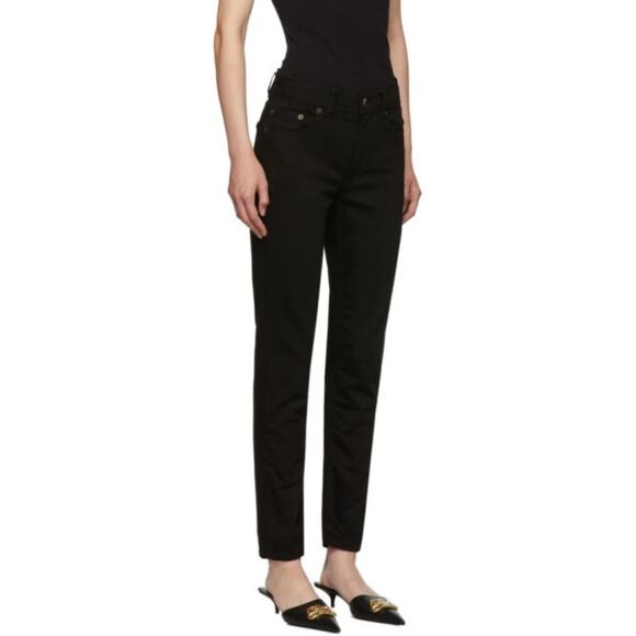 Acne Studios Melk Stay Black Jeans Cropped Fit 25" Straight Denim Classic EUC - Picture 4 of 10